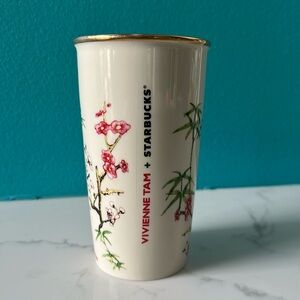 Limited edition Vivienne Tam x Starbucks 12 oz ceramic bird and flora print mug